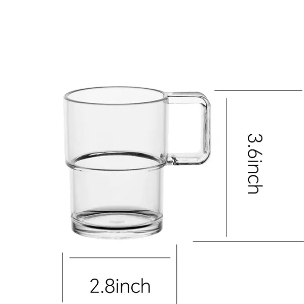 8oz Plastic Clear Stackable Cup w/Handle