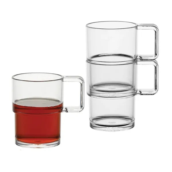 8oz Plastic Clear Stackable Cup w/Handle