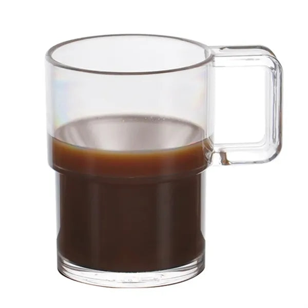 8oz Plastic Clear Stackable Cup w/Handle
