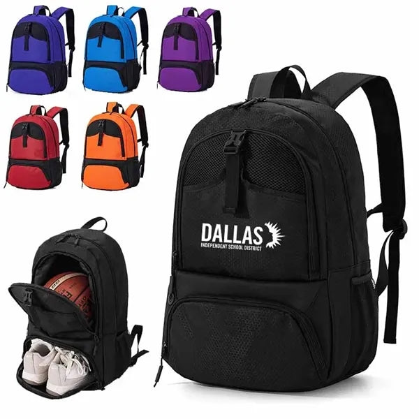 Water-Resistant Sports Backpack With Shoe Compartment