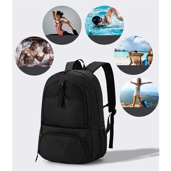 Water-Resistant Sports Backpack With Shoe Compartment