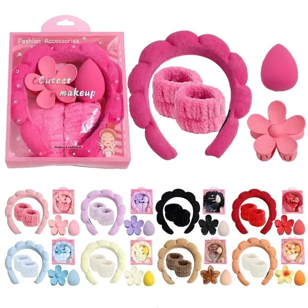 Bubble headband and wristband set Flower Bands Claw Clip
