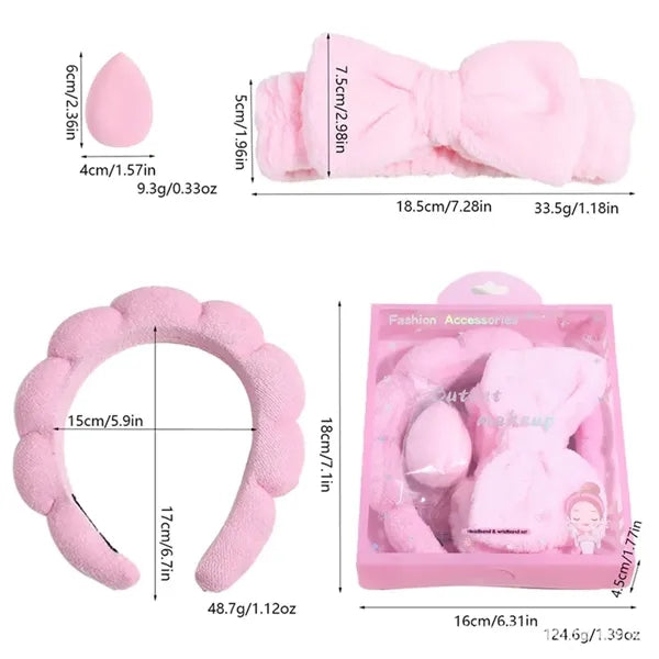 Bubble headband and wristband set Flower Bands Claw Clip
