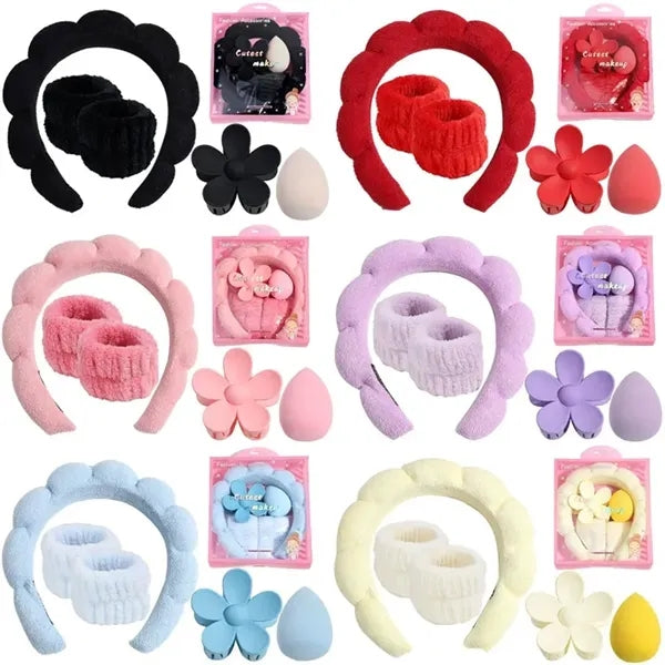 Bubble headband and wristband set Flower Bands Claw Clip