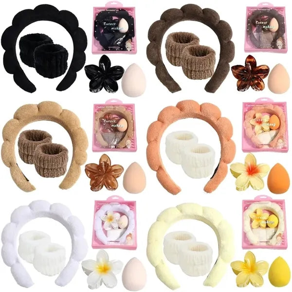Bubble headband and wristband set Flower Bands Claw Clip