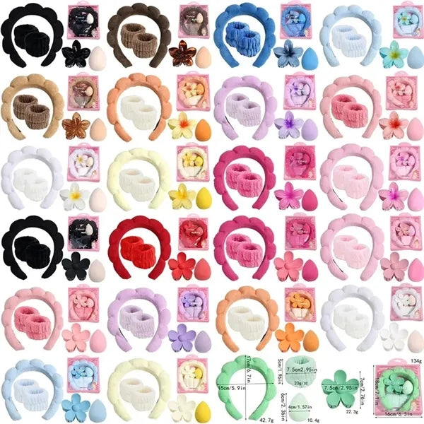 Bubble headband and wristband set Flower Bands Claw Clip