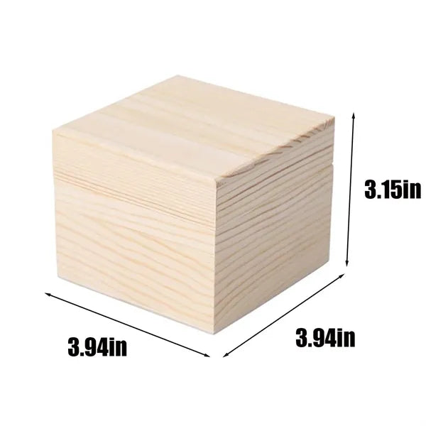 Wooden gift box eco-friendly 3.94" x3.94" for crafts wedding