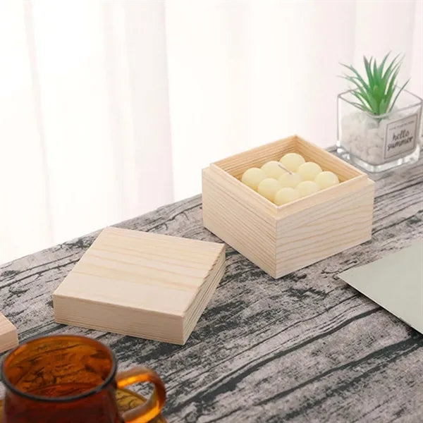 Wooden gift box eco-friendly 3.94" x3.94" for crafts wedding