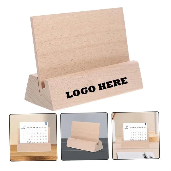 Wooden Menu Holder Office Card Display Stand