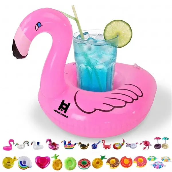 Inflatable floating drinking holder cup coaster for pool