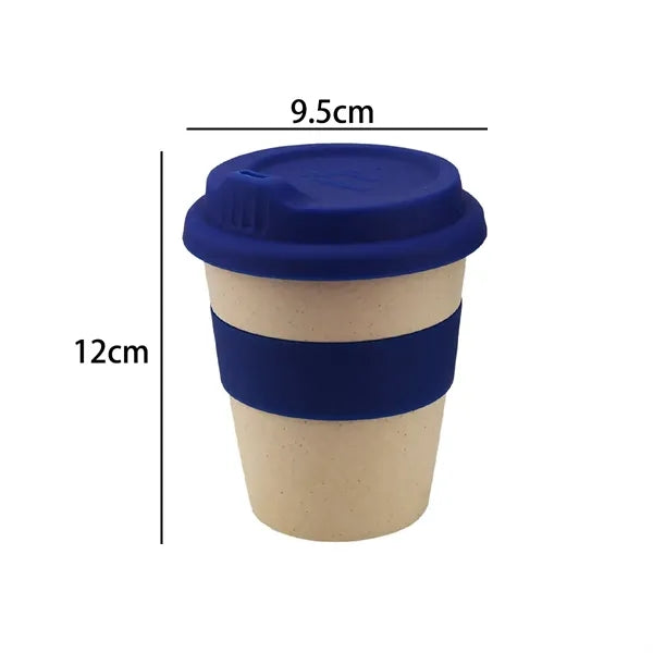 8 oz. Wheat Straw Coffee Cup with Silicone Lid & Sleeve