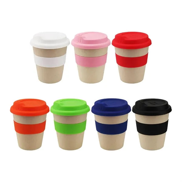 8 oz. Wheat Straw Coffee Cup with Silicone Lid & Sleeve