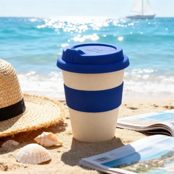 8 oz. Wheat Straw Coffee Cup with Silicone Lid & Sleeve