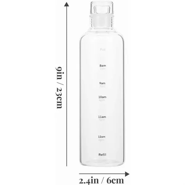 Water Bottle with Time Markers