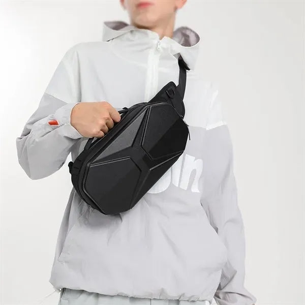 Hardshell Geometric Sling Bag