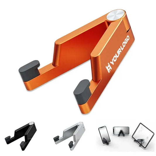 Foldable phone stand alloy construction compact for travel