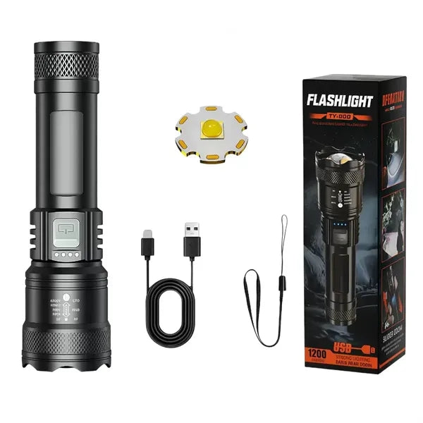Telescopic Flashlight with USB Charging
