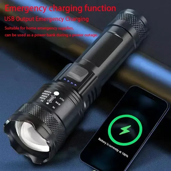 Telescopic Flashlight with USB Charging