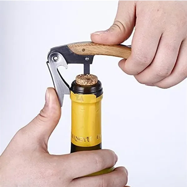 4 Piece Bamboo Wine Opener Set