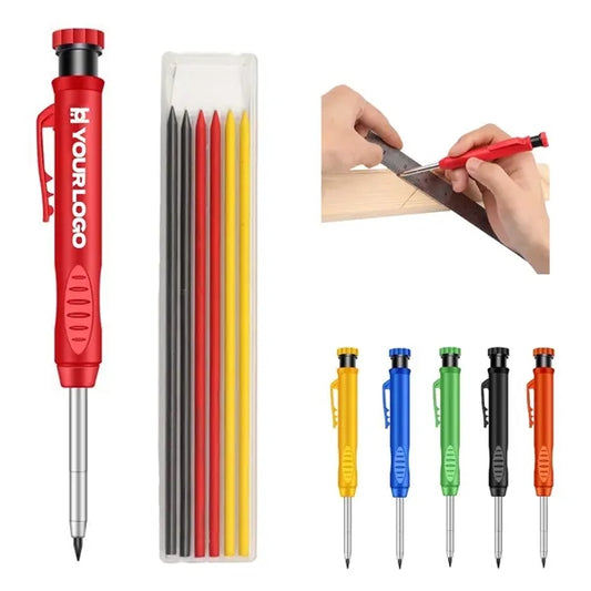 Long nosed carpenter pencil solid for construction scriber