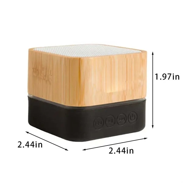 Portable Blutetooth speaker with bamboo shell colorful light