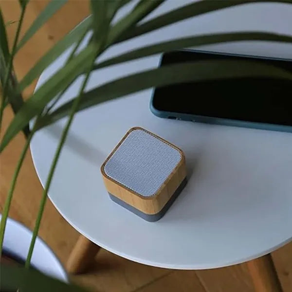 Portable Blutetooth speaker with bamboo shell colorful light