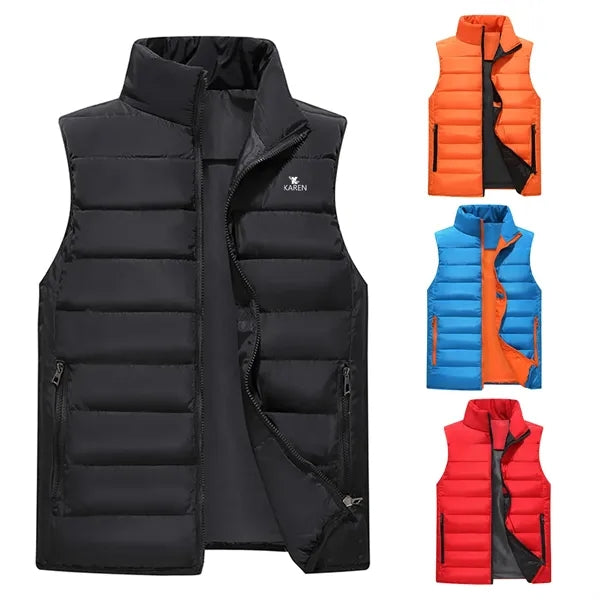 Casual Lightweight sleeveless Cotton Vest Without Hood