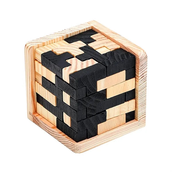 54pcs Fun Wooden Square Building Block Puzzle Toy