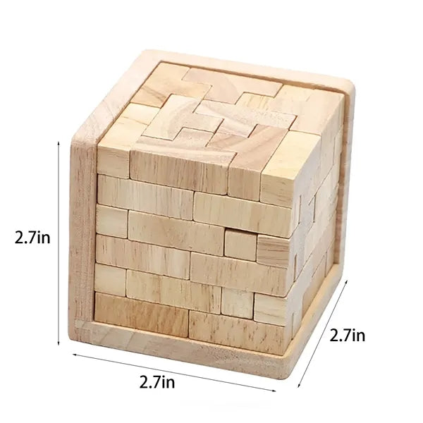 54pcs Fun Wooden Square Building Block Puzzle Toy