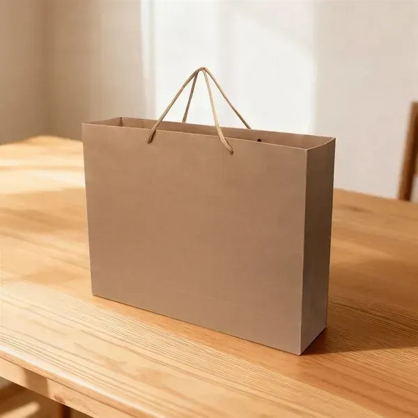 Natural Kraft Euro Tote Bag W/ Rope Handle 15.7"x11.8"x6"