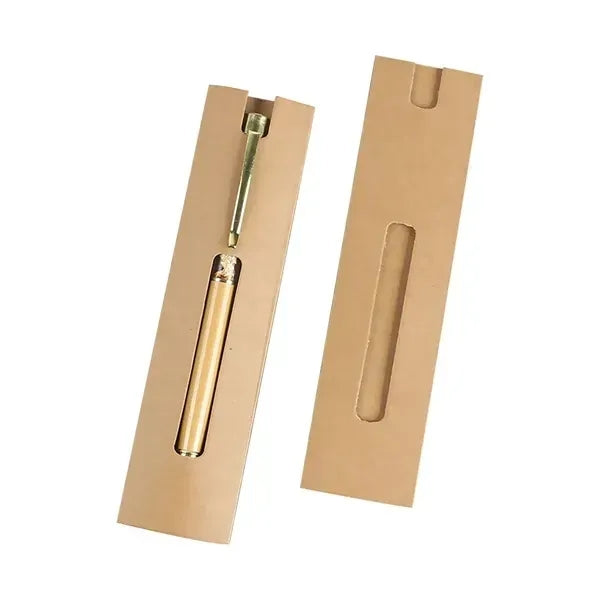 6.1"x1.6" Kraft Paper Pen Sleeves Pouch W/ Printed Ruler