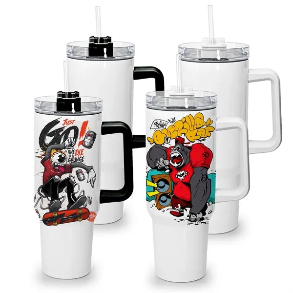 40oz Sublimation Tumblers Stainless Steel W/handles
