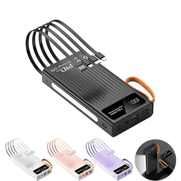 66W Portable Fast Charging Power Bank W/ Light