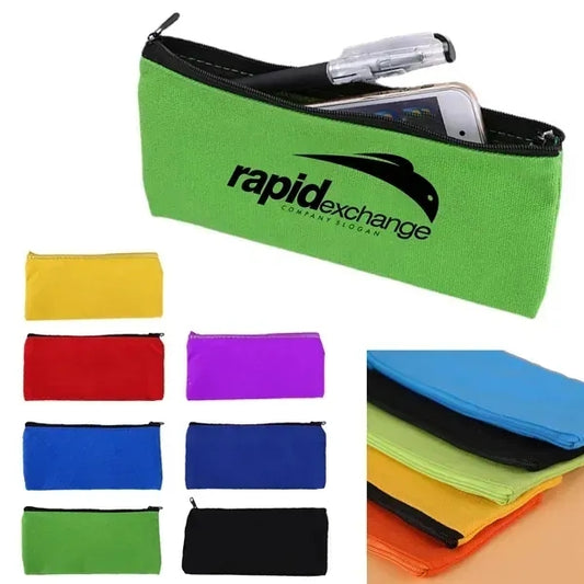 Canvas Pen Pencil Case Bag w/ Zipper
