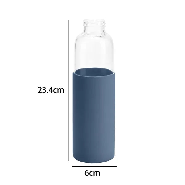 19 oz. Glass Water Bottle with Bamboo Lid & Silicone Sleeve