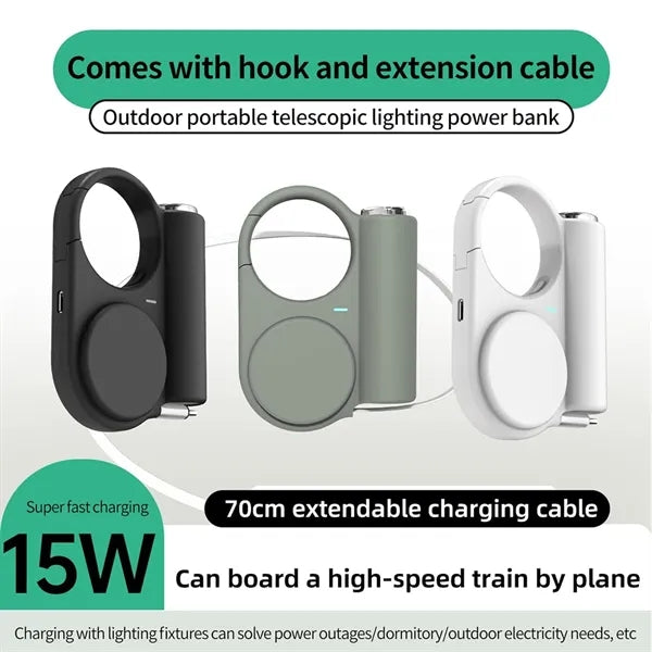 5000mAh Multifunctional Telescopic Lighting Power Bank