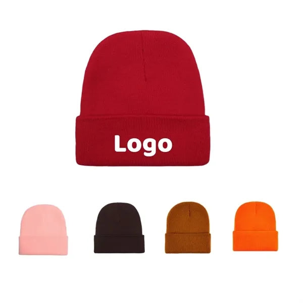 Unisex Cozy Winter Skull Knit Beanie With Cuffs