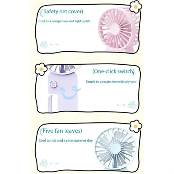Cooling Handheld Fan With Hook