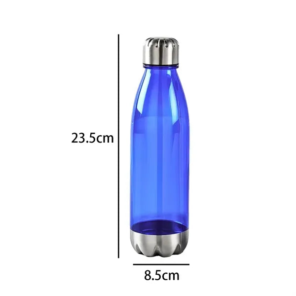 24 oz. Clear Plastic Sports Bottle with Steel Base