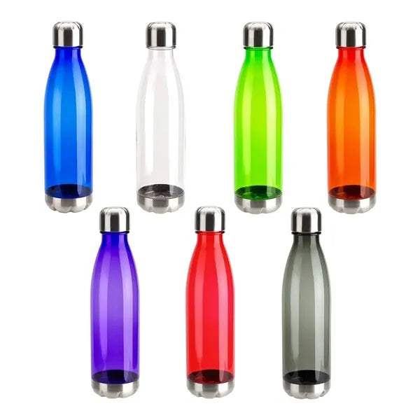 24 oz. Clear Plastic Sports Bottle with Steel Base