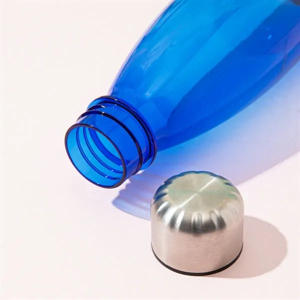 24 oz. Clear Plastic Sports Bottle with Steel Base