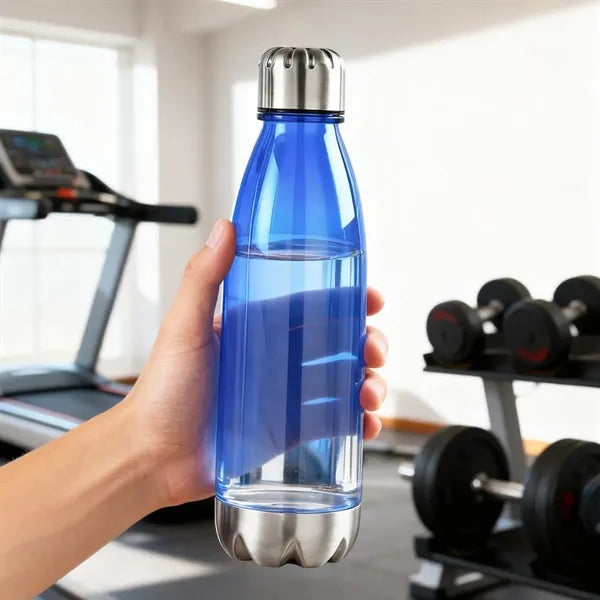 24 oz. Clear Plastic Sports Bottle with Steel Base