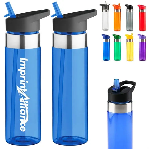 20 oz. Clear Plastic Sports Bottle with Straw Lid