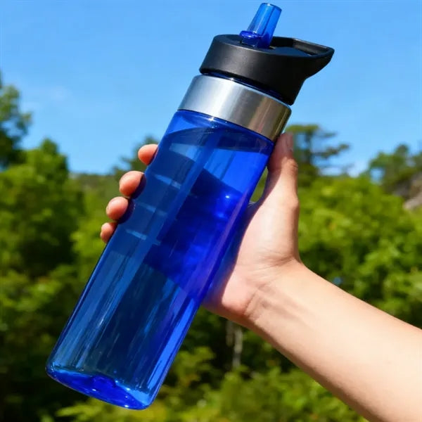 20 oz. Clear Plastic Sports Bottle with Straw Lid