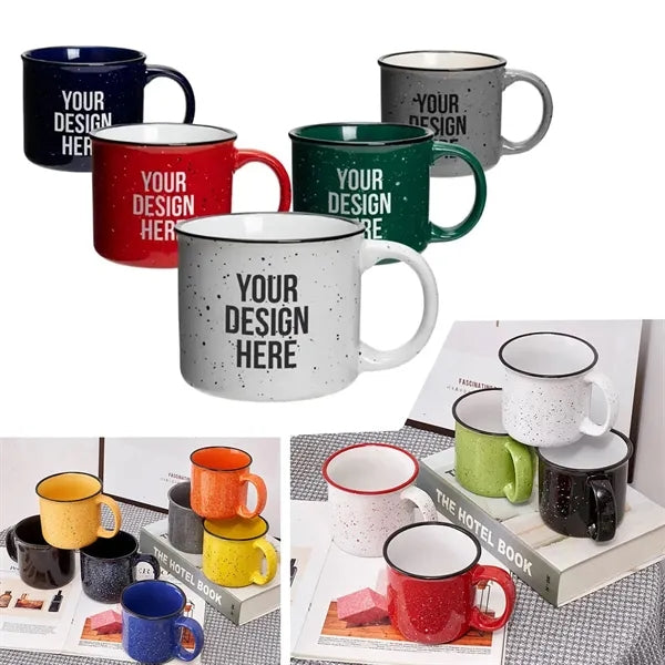 15 Oz Speckle Ceramic Camping Mug
