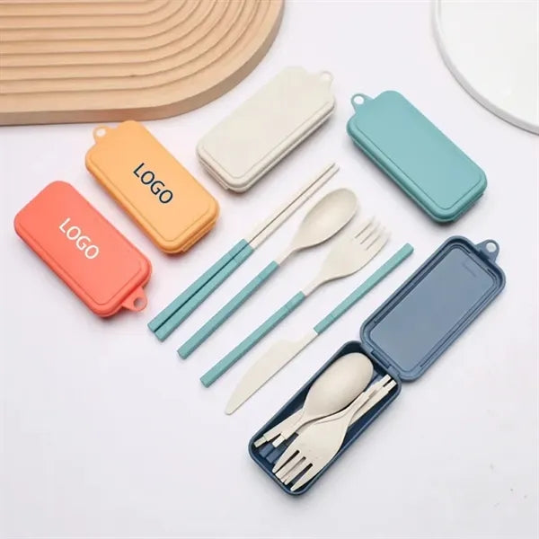 Eco-Friendly Wheat Straw Portable Travel Utensil Set