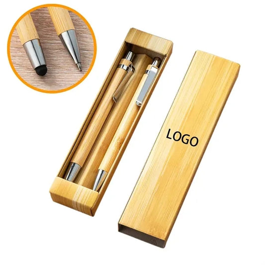 2-in-1 Bamboo Ballpoint & Touch Pen Set