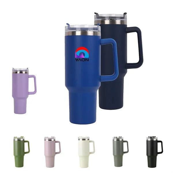 40oz Tumbler with Handle and Straw for Car Cup Holder