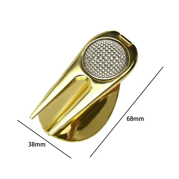 Golf Divot Repair Tool with Magnetic Removable Ball Marker
