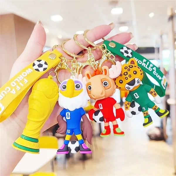 2026 World Cup Cartoon Mascot Keychain